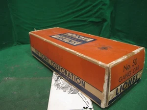 ORIGINAL EMPTY BOX FOR LIONEL 50 gang car - POSTWAR - NR - Picture 1 of 16