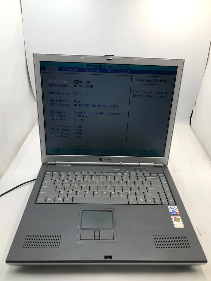 Gateway 400SD4 Intel Pentium 4 14" 1024x768 Laptop 512Mb RAM No HDD -MZ - Image 1 of 4