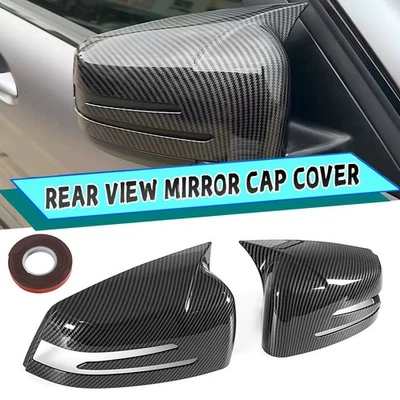 Tapa de fibra de carbono para Mercedes Benz W204 W176 W212 CLA250 bocina espejo retrovisor Foto 1 de 4