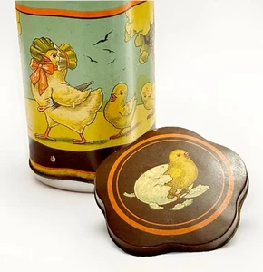 Vintage Art Deco Allen’s Lollies Tin Chicks Mother Hen Australia Nursery (t52) - Picture 1 of 22