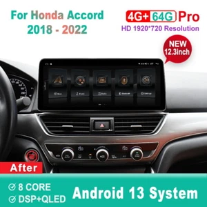 Accord 12.3inch Screen Android Car Radio For Honda Accord 10 2018-2022 Head Unit - Foto 1 di 8