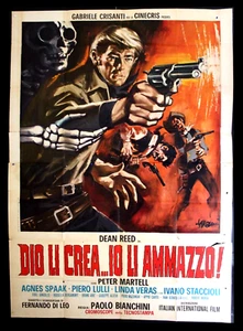 Dios los crea... ¡Yo los mato! (Dean Reed) póster de película italiana (4F) años 70 - Imagen 1 de 7
