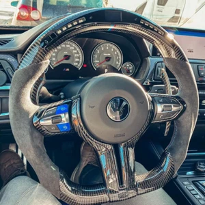 Alcantara LED W/heated Carbon Fiber Steering Wheel BMW M3 M4 M5 F87 F80 F82 330i - Picture 1 of 6