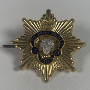Genuine Royal British Legion Bands Man Gilt & Enamel Cap Badge Standard Bearer - Picture 1 of 5