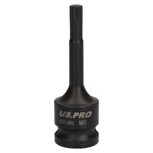 Broca Spline M8 x 78 mm Triple Cuadrada Impactada Extra Larga 1/2" Unidad Enchufe Macho - Imagen 1 de 1