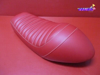 Fit YAMAHA SR SR500 SR400 RED SEAT+ WHITE  STITCH CAFE STYLE "Eddie Moto"  VI - Imagem 1 de 4