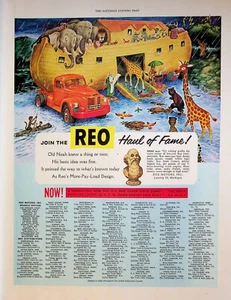 1953 REO Motors Trucks Vintage 1950s Print Ad Haul of Fame Noah's Ark Elephants - Picture 1 of 1