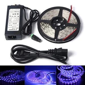 UV led strip 395-405nm black light 3528 SMD tape lamp 12V + power for DJ holiday - Picture 1 of 10