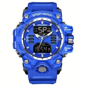 FOXBOX SPORT WATCH MEN BLUE COLOR - Picture 1 of 8