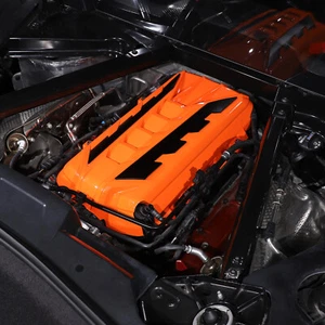ABS Orange+Black Alloy Trim Engine Cover Styling Cover For Corvette C8 2020-2024 - Picture 1 of 24