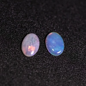 Dual Australian Oval Opals with Rainbow Hues 0.64 ct Loose Gemstone Handmade - Picture 1 of 3