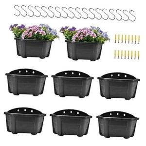 9.8 Inches Self Watering Wall Planters for Indoor Plants, Railing Dark Coffee - Picture 1 of 7