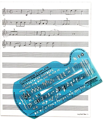 Song Writer's Composing Template for Music Notes & Symbols with Staff Paper - Image 1 of 4