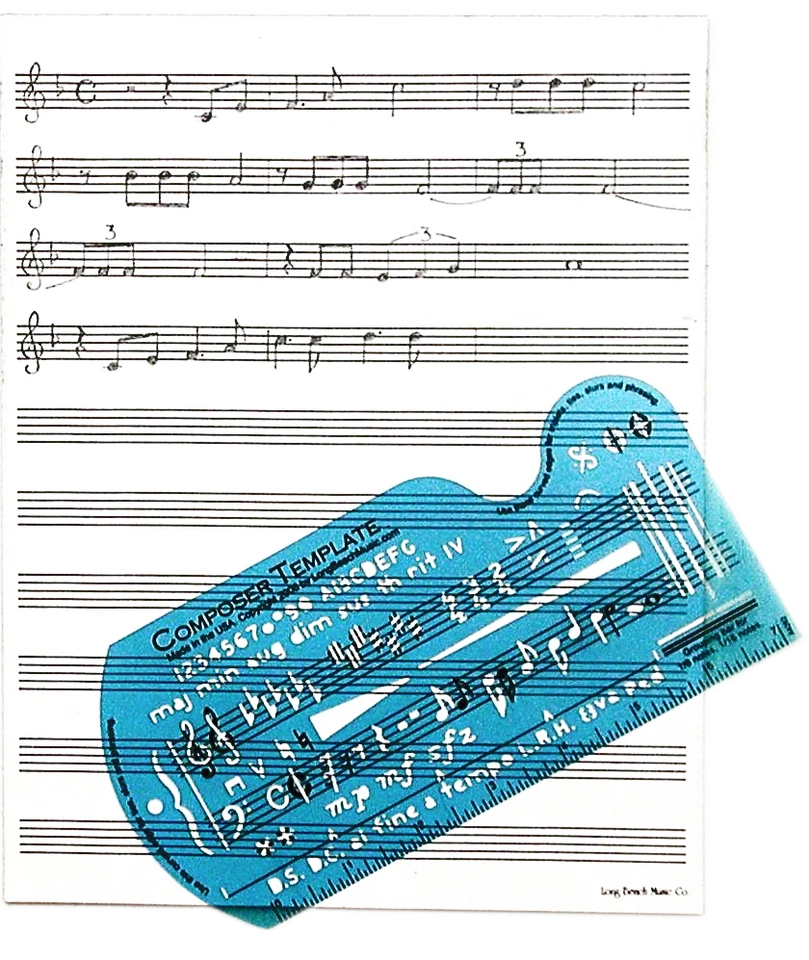 Song Writer's Composing Template for Music Notes & Symbols with Staff Paper - Image 1 of 4