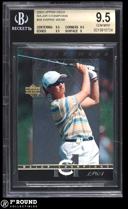 Karrie Webb BGS 9.5: 2003 Upper Deck Major Champions '01 LPGA Rookie POP 3 Foto 1 de 3