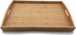 Large Bamboo Tray with Handle Tea Lunch Dinner Butler Serving 20x13in S-4099 - Picture 1 of 6