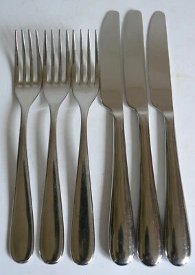 ALESSI NUOVO MILANO BESTECK 3 MESSER + 3 GABELN INOX 18/10 ETTORE SOTTSASS - Bild 1 von 4