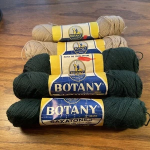 Vintage Saxatones 100% Pure Virgin Wool Botany Yarn 1 oz Lot of 5 skeins - Picture 1 of 5