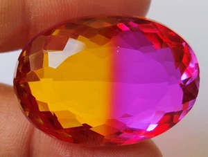 AAA+ Large Tourmaline Bi-Color 90.00 Ct. Oval Cut Loose Gemstone Gift for Women - Picture 1 of 7