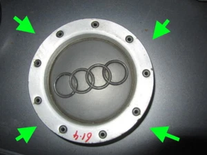 AUDI RS4 ALUMINIUM 18" Alloy Wheel Centre HUB Cap GENUINE ORIGINAL 34k miles  - Picture 1 of 12