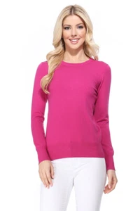 YEMAK Women's Long Sleeve Crewneck Soft Casual Pullover Sweater MK5500 (S-XL) - Picture 1 of 36