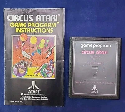 VINTAGE 1980 CIRCUS ATARI GAME CARTRIDGE w/ BOOKLET - Image 1 of 3