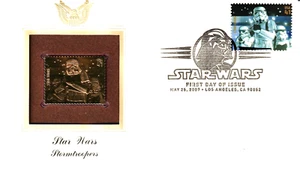 2007 Star Wars 22KT Gold Plated Stamp FDC First Day Cover - Stormtroopers Disney - Picture 1 of 4