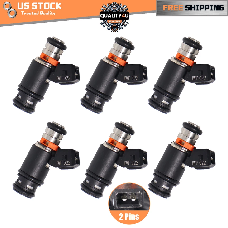 6pcs Fuel Injectors for Volkswagen Golf Jetta EuroVan 1997 1999-2001 V6 2.8L GAS Foto 1 de 4
