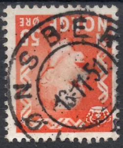 1311 Noruega 1950-52 NK 400, SON Tønsberg 13-11-51 (VF) - Imagen 1 de 1