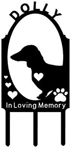 DACHSHUND Doxie Weiner Dog Memorial Pet Grave Marker Cemetery Plasma Metal Art