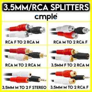 Divisor de 3,5 mm RCA divisor RCA a 3,5 mm adaptador audio estéreo cable divisor en Y - Imagen 1 de 15