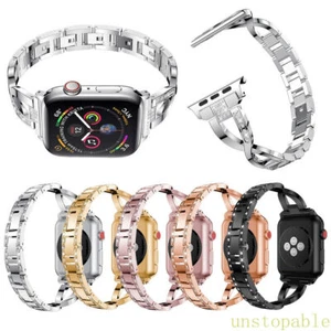 US For Apple Watch Band iWatch Series 9 8 Ultra 7 6 SE 5 4 3 2 Bling Metal Strap - Picture 1 of 17