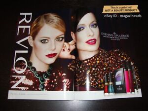 $3.00 PRINT AD - REVLON Cosmetics Fall 2013 EMMA STONE Olivia Wilde 2-Pages
