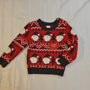 Holiday Time Sweater Boy Girl 3T Toddler Santa Christmas Tree Red Pullover New - Picture 1 of 4