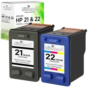2PK Ink Cartridges Fits HP 21 Black HP 22 Color Deskjet 3910 3920 3930 3940 - Picture 1 of 4