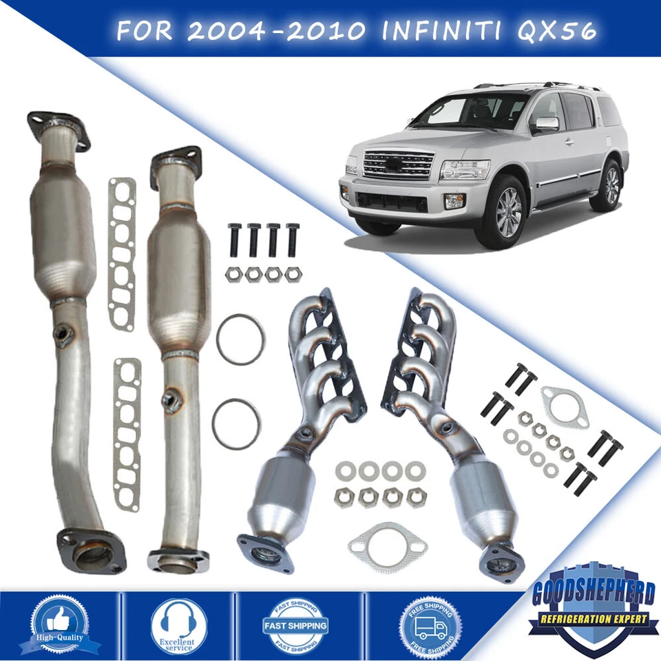 For 2004-2010 Infiniti QX56 Base 5.6L V8 Manifold Exhaust Catalytic Converters - Image 1 of 4
