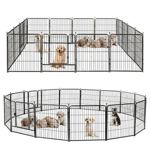 Dog Playpen,32 Inch Height in Heavy Duty,Folding Outdoor Dog Exercise Fence - Picture 1 of 24