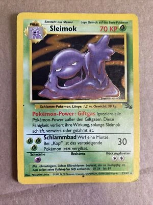 Pokemon Karte Sleimok 13/62 Fossil Deutsch Holo Rare Vintage TCG 1998 Muk - Bild 1 von 2