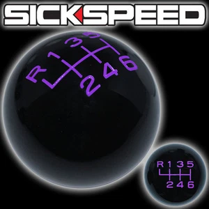 BLACK/PURPLE VINTAGE SHIFT KNOB 6 SPEED SHORT THROW SHIFTER SELECTOR 12X1.25 S08 - Picture 1 of 1