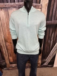 FootJoy LS Aqua Mint Green 1/4 Zip Pullover Wool Sweater Size Large NWOT - Picture 1 of 7
