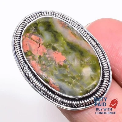 Venta de Navidad Anillo Esposa Artesanal Artesanal Plata Esterlina 925 Talla 7 Foto 1 de 4