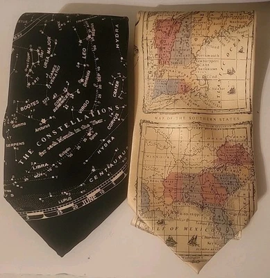 Neil DeGrasse Tyson Silk Constellations/U.S. Maps Museum Artifacts Ties (D2) - Image 1 of 4
