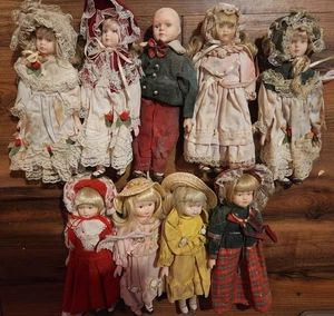 Vintage Set 6 Zoll Porzellanpuppe Spielzeug Hergestellt in Taiwan 9 insgesamt - Bild 1 von 7