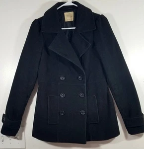 Chaquetón negro de doble botonadura negro mediano para mujer - Imagen 1 de 6