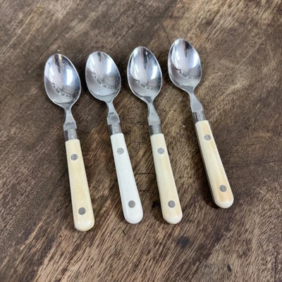 Talheres de chá Washington Forge WF Mardi Gras aço inoxidável marfim conjunto de 4 colheres de chá - Imagem 1 de 4