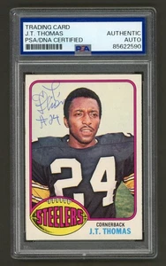 J.T. Thomas Signed 1976 Topps Card #29 (PSA) Pittsburgh Steelers Auto - Picture 1 of 2