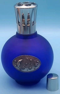 Lampe Berger France Fragrance Oil Lamp Satin Blue Applied Pewter Moon/Stars - Picture 1 of 5