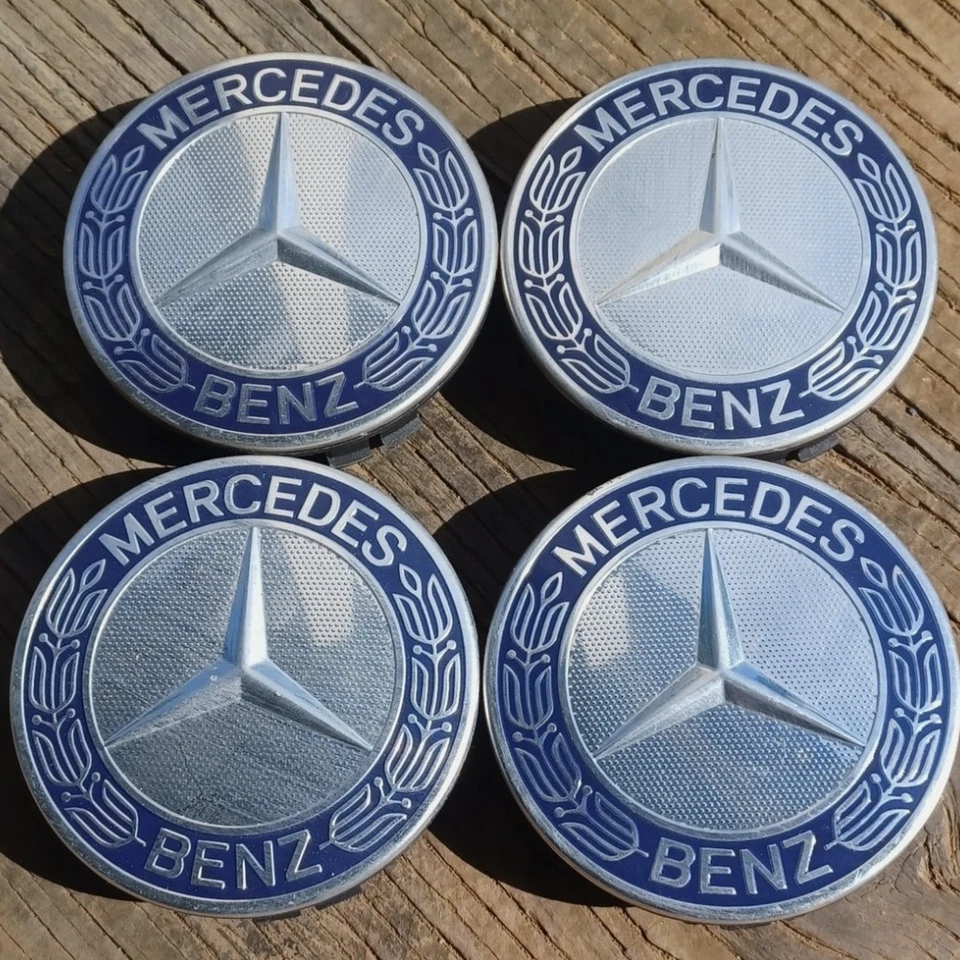 🔥4Pack Fit Mercedes Benz Wheel Center Caps Emblem Logo Blue Rim Hub Cover Badge - Image 1 of 3
