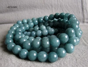 Armband aus Aquamarin - Kugeln Ø  8.5 mm / 15-23 cm - elastisch - Bild 1 von 2