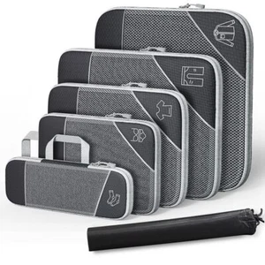 Juego de 5 bolsas de almacenamiento de viaje para ropa equipaje cubo organizador maleta - Imagen 1 de 25